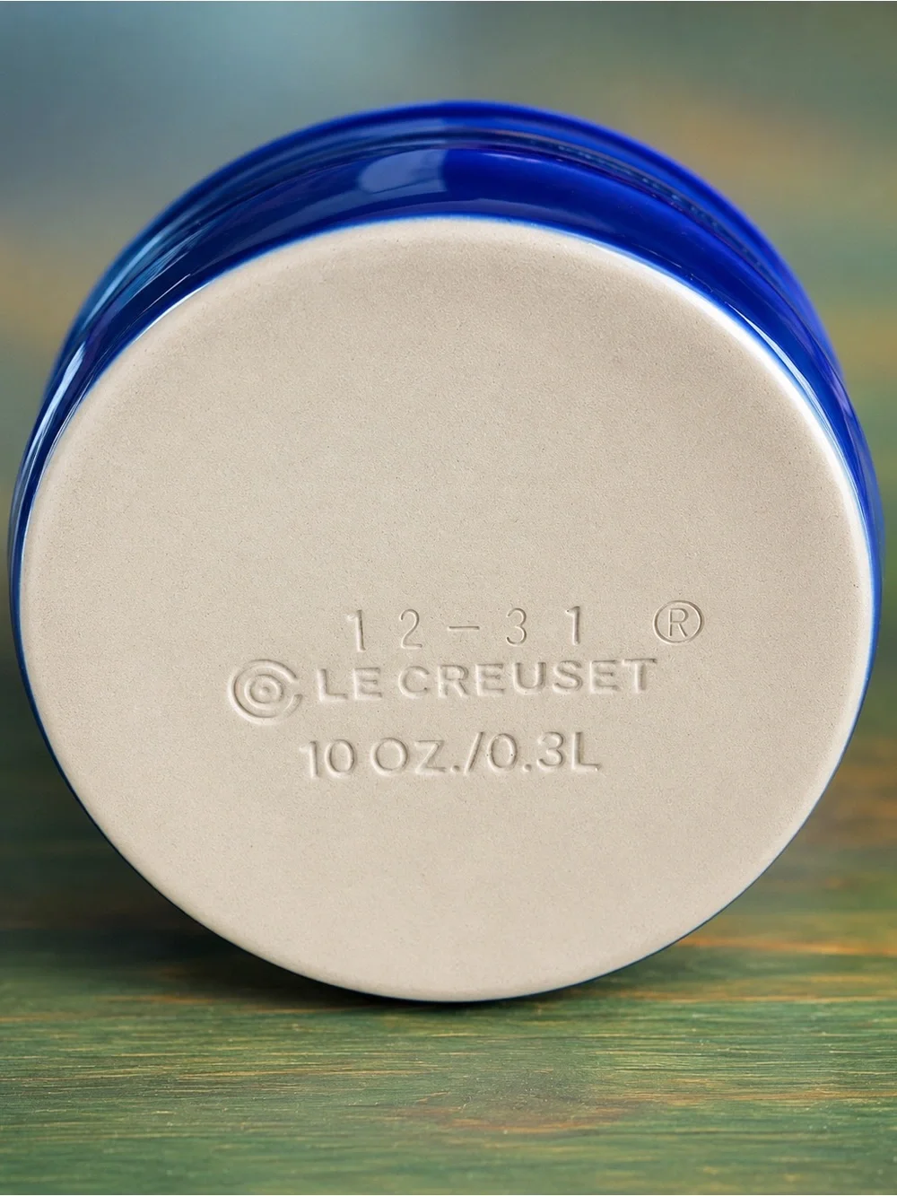 Le Creuset Cobalt Blue Stoneware Salt Crock Cellar 10 Oz with Lid